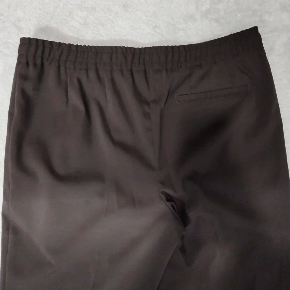 Reiss Trousers Mens 34 (34x28) Dark Aubergine Wool Nakata Drawstring Relaxed - Picture 16 of 16